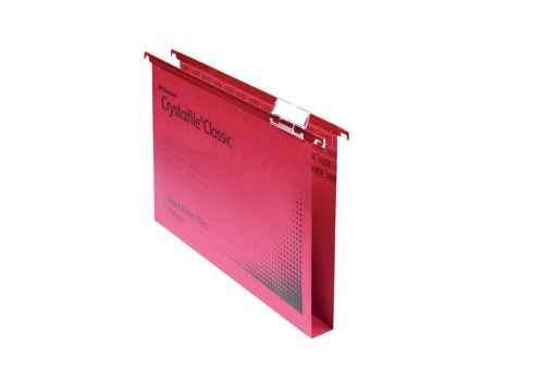 Rexel Crystalfile Classic Foolscap Suspension File Manilla 30mm Red (Pack 50) 70622