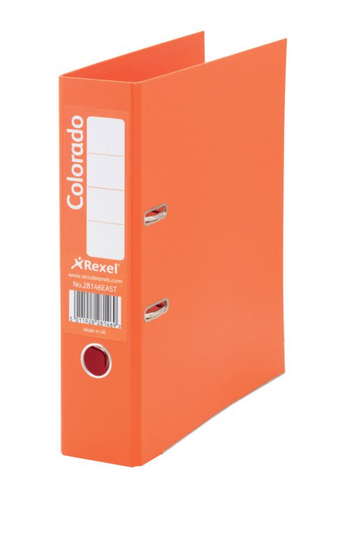 Rexel Colorado Lever Arch File 80mm Fscap Orange PK10