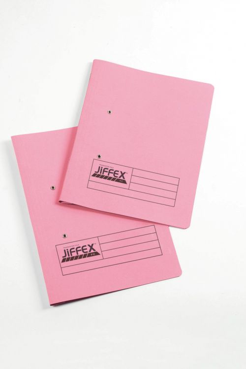 Rexel Jiffex Transfer File Manilla A4 315gsm Pink (Pack 50) 43247EAST