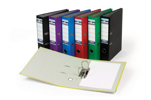 Rexel A4 Lever Arch File; Black; 75mm Spine Width; Elite; Pack of 10