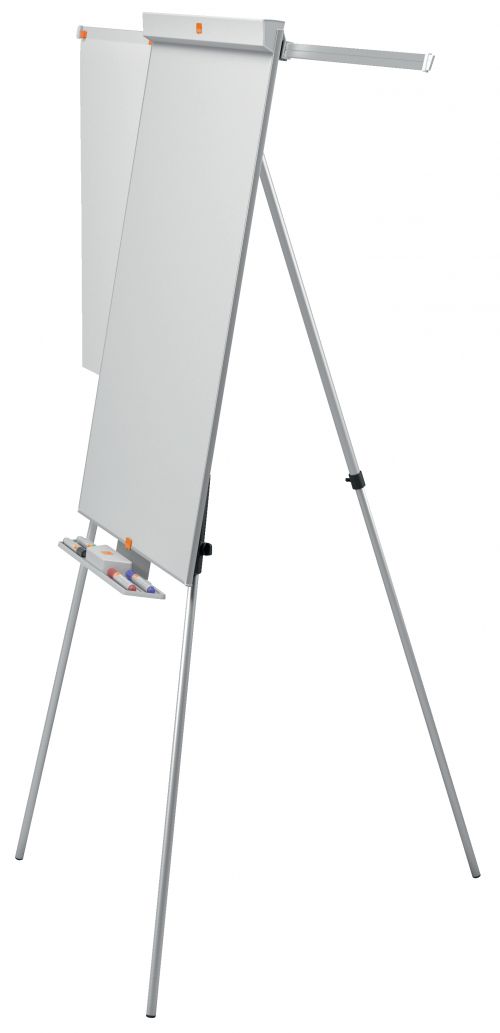 Nobo Classic Nano Clean Tripod Flipchart Easel Magnetic with Extension Arms Magnetic 685x1000mm Silver 1901918