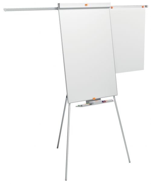 Nobo Classic Nano Clean Tripod Flipchart Easel Magnetic with Extension Arms Magnetic 685x1000mm Silver 1901918