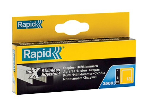 Rapid No. 13 Finewire staple Stainless steel 6 mm