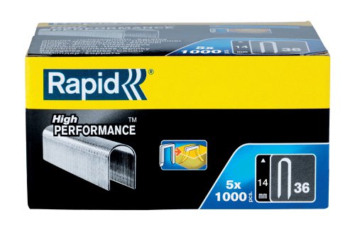 RPD3614G Rapid 36/14 14mm DP x 5m Galvanised Staples (Box 1000 x 5)