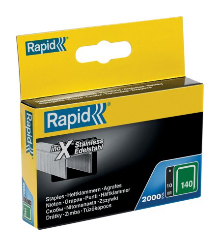 Rapid No. 140 Flatwire staple Stainless steel 10 mm