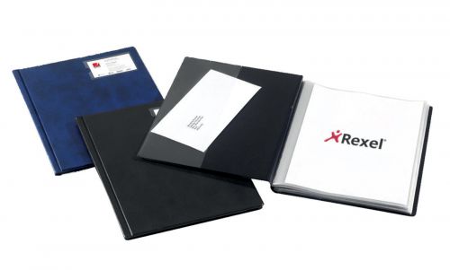 Rexel Nyrex Slimview Display Book Hard Cover A4 50 Pocket Black