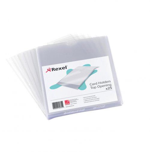 Rexel Nyrex Card Holder Polypropylene 152x102mm Top Opening Clear (Pack 25) 12030