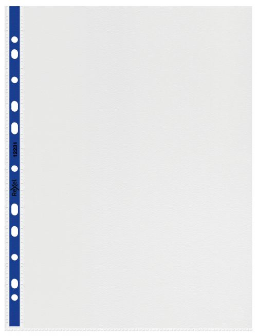 Rexel Quality Pocket A4 Blue Spine Embossed (Pack of 25) 12233 - RX12233