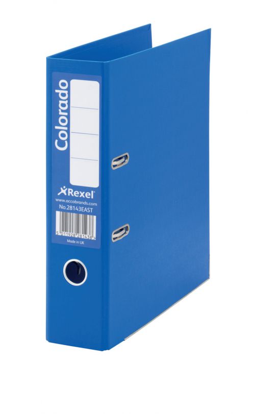 Rexel Foolscap Lever Arch File; Blue; 80mm Spine Width; Colorado; Pack of 10