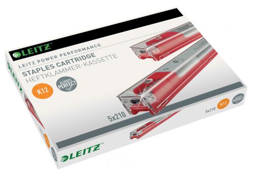 Leitz 5551 Heavy Duty Stapler Cartridge [12mm Red] 55940000 [Pack 5]