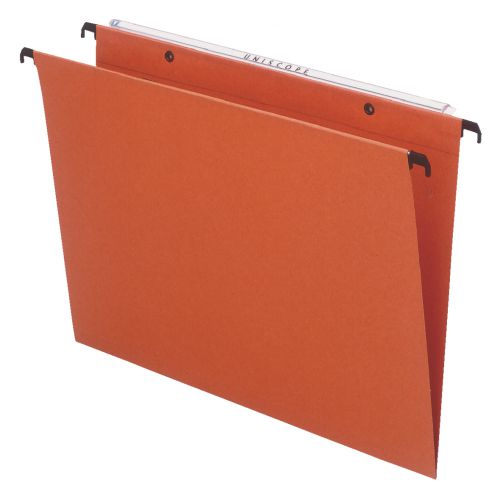 Esselte Orgarex Suspension File V-Base 15mm Capacity Foolscap Orange (Pack 50)