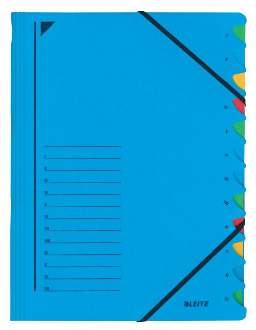 Leitz Office Divider Book, 12 tabs, A4, Blue