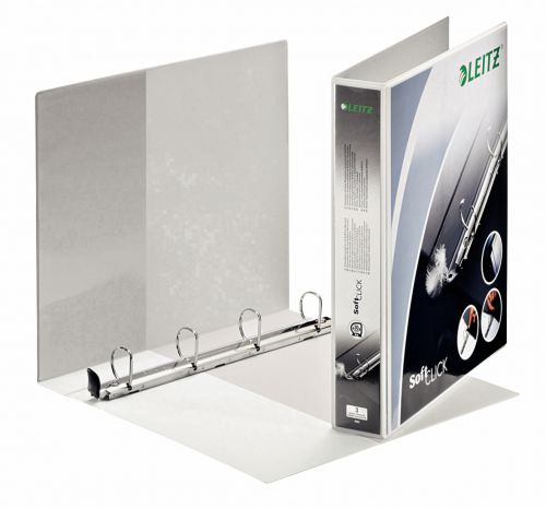 Leitz SoftClick 4 Ring Binder, Holds up to 280 Sheets, 51 mm Spine, A4, White - Outer carton of 6