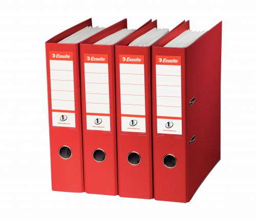 Esselte No 1 Lever Arch File Slotted 75mm A4 Red (Pack of 10) 811330