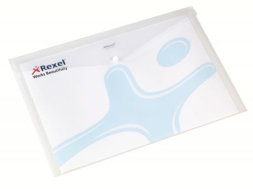 Rexel Popper Wallet A3 Translucent White (Pack of 5)