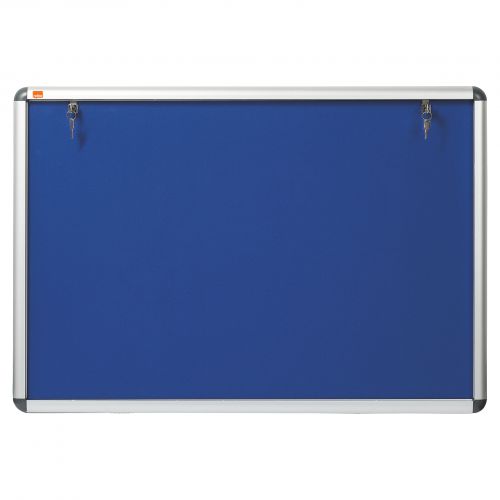 Nobo A1 Lockable Internal Felt Display Case Blue