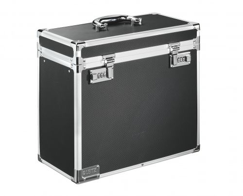 Leitz Lockable Personal On the Move Filing Case, Foolscap Chrome/Black