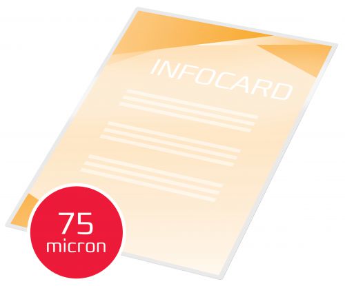 Laminating pouches are a convenient, everyday solution to protect and enhance valuable presentation pages, reference lists, product sheets, notices, photographs and certificates.75 Micron Gloss.A6 format.Pack size: 100.