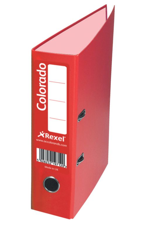 Rexel Colorado Lever Arch File Polypropylene A4 80mm Spine Width Red (Pack 10)
