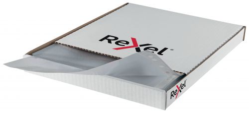 Rexel Superfine Top Opening Pocket Embossed Smudge Free with Thin Polypropylene Design (A4, Clear, Pack of 100)