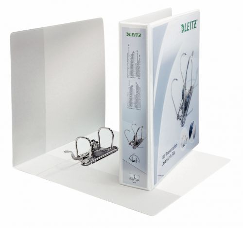 Leitz 180° Presentation Lever Arch File 50mm White Pack 10
