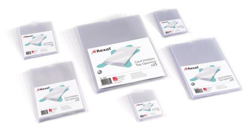 Rexel Clear Card Holder Nyrex Open on Short Edge A5 Ref 12060 [Pack 25] 326269 Buy online at Office 5Star or contact us Tel 01594 810081 for assistance