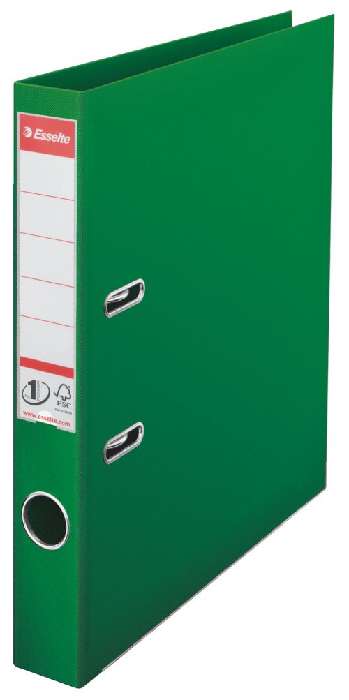 Esselte No 1 Lever Arch File PVC 50mm Spine A4 Green 811460 [Pack 10]