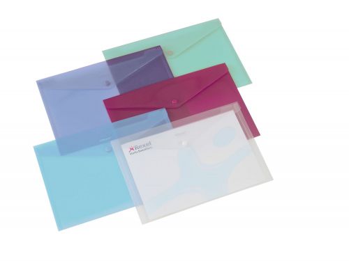 Rexel Popper Folder A4 Clear Assorted (Pack of 6) 16129AS