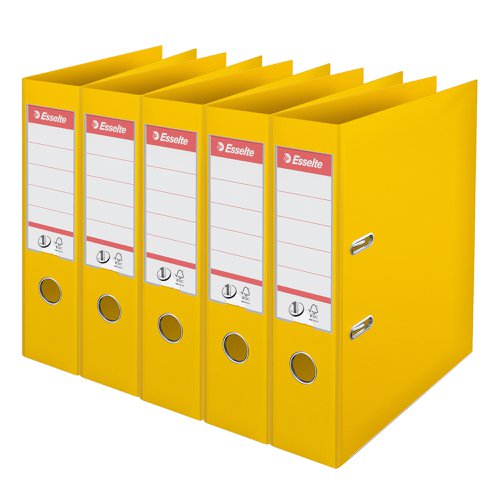 Esselte Lever Arch File 75mm Yellow - 5pcs