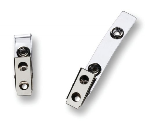 GBC Badge Clips with Plastic Strap (100 Metal Clip Pack)