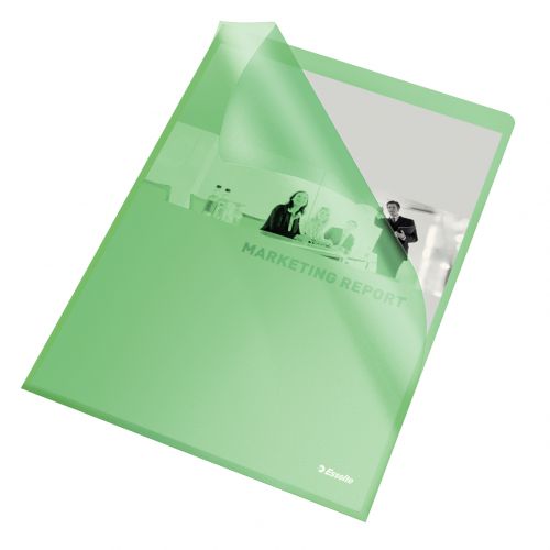 Esselte Copy-safe Folder Plastic Cut Flush A4 Green Ref 54838 [Pack 100]  127960