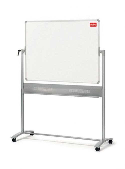 Nobo Mobile Nano Clean Whiteboard Easel Magnetic Steel Horizontal Pivot W1200xH900mm Board Ref 1901029