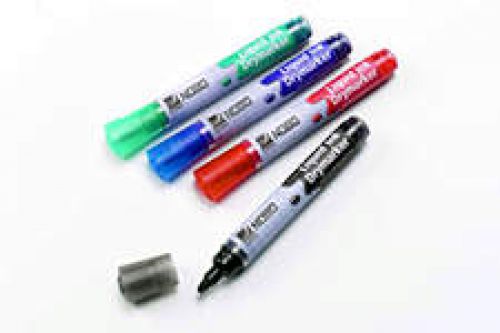 Nobo Marker Liquid Ink Dry-wipe W/bd/Flipchart/OHP Bullet Tip 3mm Line Green Ref 1901076 [Pack 12]