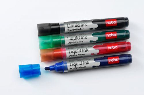 Nobo Liquid Ink Drywipe Marker Assorted (Pack of 6) 1901077