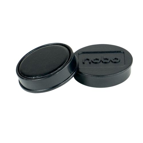 Nobo Whiteboard Magnets 30mm Black (Pack of 4)