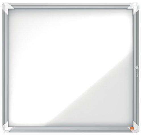 Nobo Premium Plus Outdoor Lockable Magnetic Whiteboard Display Case Aluminium Frame 6 x A4 White 709x668mm 1902578 25162AC