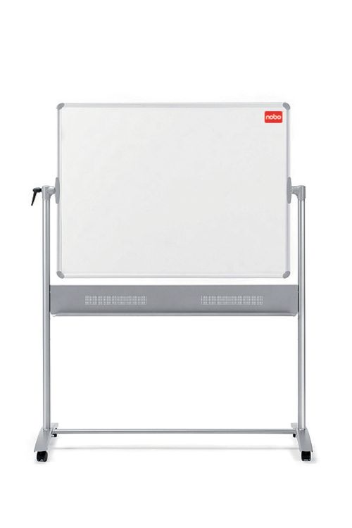 29768AC | Basic format melamine mobile whiteboard that delivers a good level of erasability for light use. Fitted with a spacious pen tray sitting below the board and castors for easy movement. Size: 1200x900.
