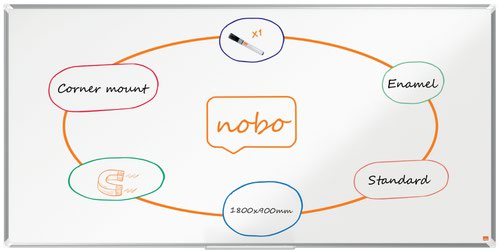 Nobo Premium Plus Enamel Magnetic Whiteboard 1800x900mm 