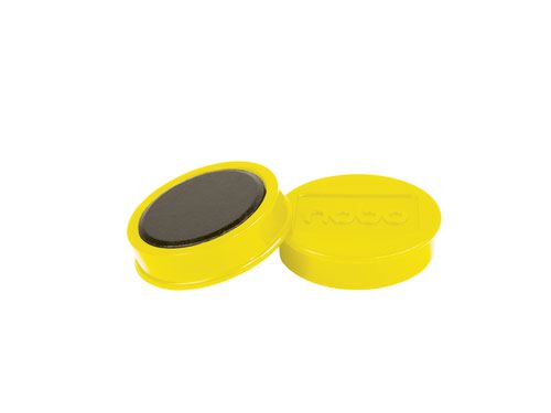 Nobo Whiteboard Magnets 38mm Yellow (Pack 10) - 1915316