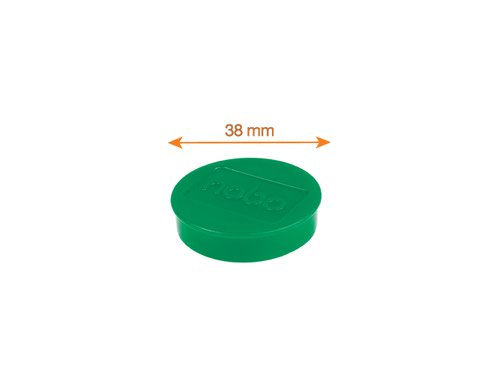 Nobo Whiteboard Magnets 38mm Green (Pack 10) - 1915317  22063AC