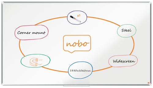 Nobo Premium Plus Widescreen Steel Magnetic Whiteboard 1880x1060mm