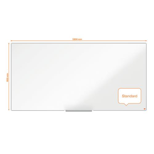 Claim a Free Nobo Whiteboard Starter Kit when you purchase this product until 30th June 2024Terms & Conditions apply, to claim please register online  here.The Nano Clean™ magnetic whiteboard with its slim and unobtrusive frame maximises space on the whiteboard surface. A stylish whiteboard pen tray sits below the board surface, ideal for storage of whiteboard accessories.The InvisaMount™ system makes installation easy and fixings are neatly concealed behind the board. The Nano Clean™ magnetic whiteboard surface delivers increased erasability, for moderate use.Size: 1800x900mm.