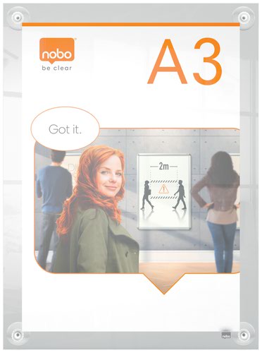 Nobo A3 Acrylic Wall Mounted Repositionable Poster Frame 1915599 - NB62089