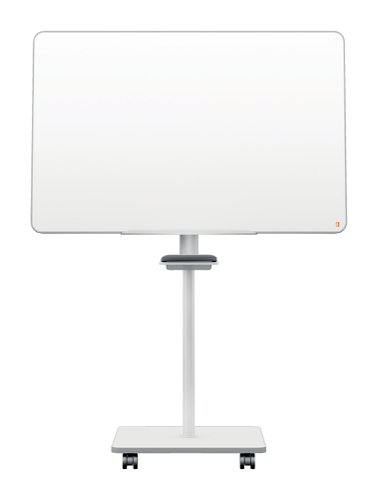 22189AC | The Nobo Move & Meet Mobile Flipchart Easel with magnetic whiteboard surface, is the ideal portable collaboration tool which can be easily configured to meet your professional needs. The brainstorming and training easel board is ideal for team meetings and has a removable double sided magnetic whiteboard, with dry wipe/erase surface and a contemporary curved corner design that can be used on a desktop or mounted on the easel stand in a portrait or landscape format. Use this versatile easel in a standing or sitting position, with simple height adjustment, lockable castors for additional stability and extending arms creating an extended display area - makes it the perfect tool for any collaborative office space, helping teams to create and share ideas.  Includes a whiteboard pen and integrated removable whiteboard accessory tray. Nobo Move & Meet Mobile Magnetic Flipchart Easel – 680 x 1040 mm. Double sided whiteboard with contemporary curved corner design. Portable whiteboard can be used on a desktop or on the easel stand in landscape or portrait format. Simple height adjustment and easy movement between locations. Lockable castors for additional stability. Steel magnetic whiteboard surface delivering increased erasability for moderate use. Supplied with 1 x Integrated removable whiteboard accessory tray  & 1 x whiteboard pen. Whiteboard size: 680 x 1040 mm Dimensions. 15 year surface guarantee included