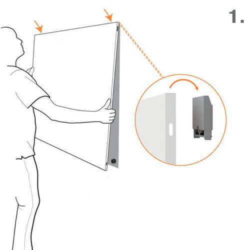 Nobo 1915714 Infinity Frameless Magnetic Whiteboard 900x600mm 34973J