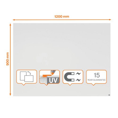 Nobo 1915715 Infinity Frameless Magnetic Whiteboard 1200x900mm