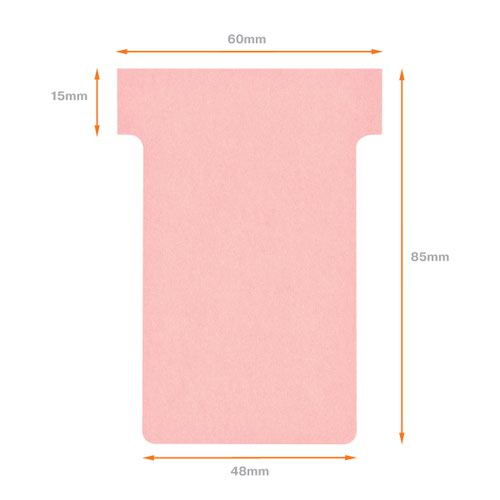Nobo T-Card Size 2 48 x 85mm Pink (Pack of 100) 32938905 - NB38905