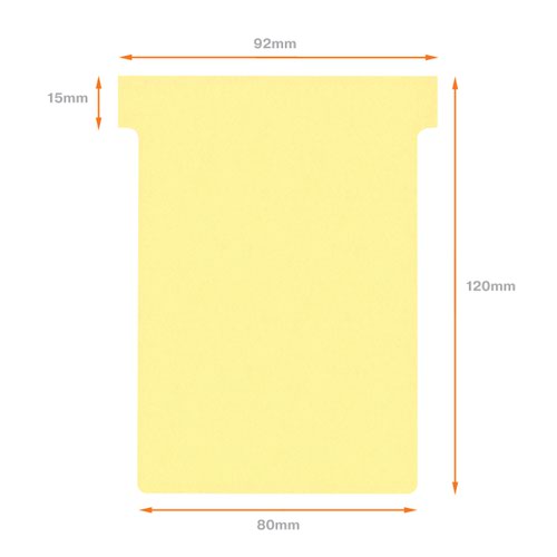 NB38915 Nobo T-Card Size 3 80 x 120mm Yellow (Pack of 100) 2003004