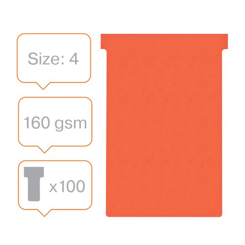 Nobo T-Card Size 4 112 x 180mm Red (Pack of 100) 2004003 | NB38928 | ACCO Brands