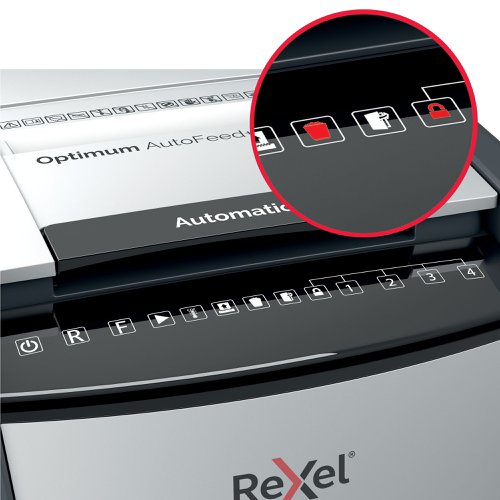 Rexel Optimum AutoFeed Plus 100M Micro Cut Shredder 34 Litre 100 Sheet Automatic/6 Sheet Manual Black 2020100M